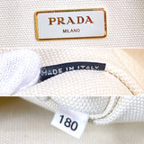 PRADA Tote Bag Canapa M canvas white Women Used