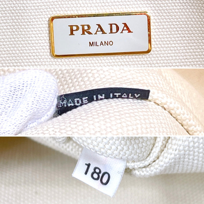 PRADA Tote Bag Canapa M canvas white Women Used