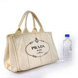 PRADA Tote Bag Canapa M canvas white Women Used