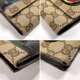 GUCCI wallet 138029 Horsebit Sherry line GG canvas Brown unisex Used