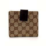 GUCCI wallet 138029 Horsebit Sherry line GG canvas Brown unisex Used