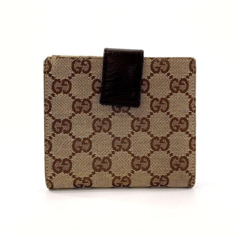 GUCCI wallet 138029 Horsebit Sherry line GG canvas Brown unisex Used