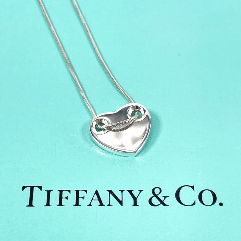 TIFFANY&Co. Necklace Heart plate Snake Chain Silver925 Silver Women Used