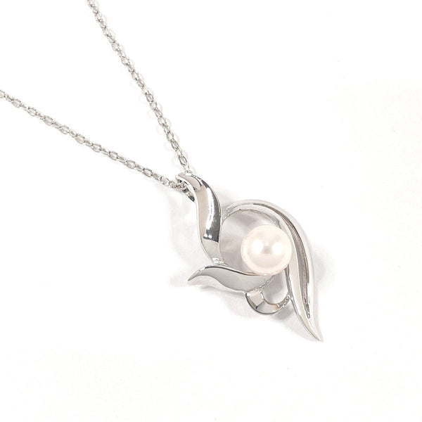 MIKIMOTO Necklace Silver/Akoya Pearl Silver Women Second hand