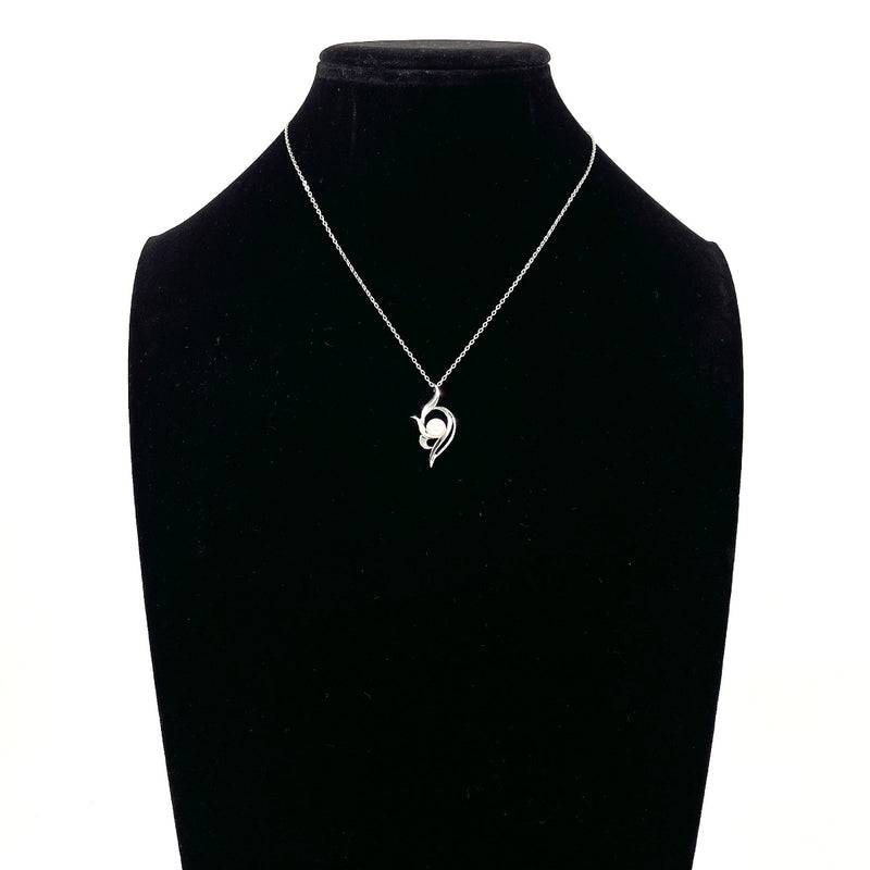 MIKIMOTO Necklace Silver/Akoya Pearl Silver Women Second hand