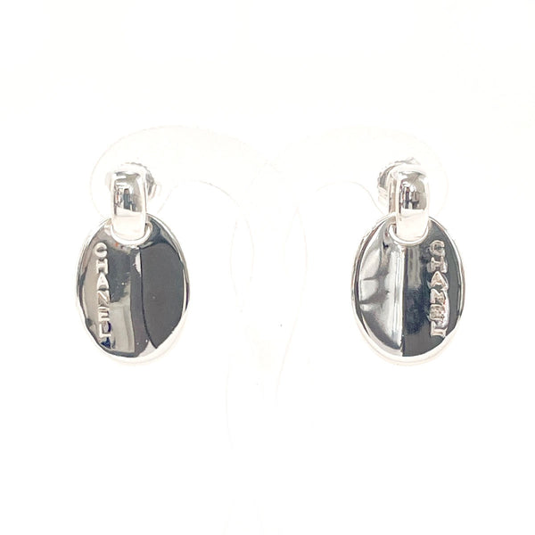 CHANEL earring oval with logo Silver925 Silver Women Used