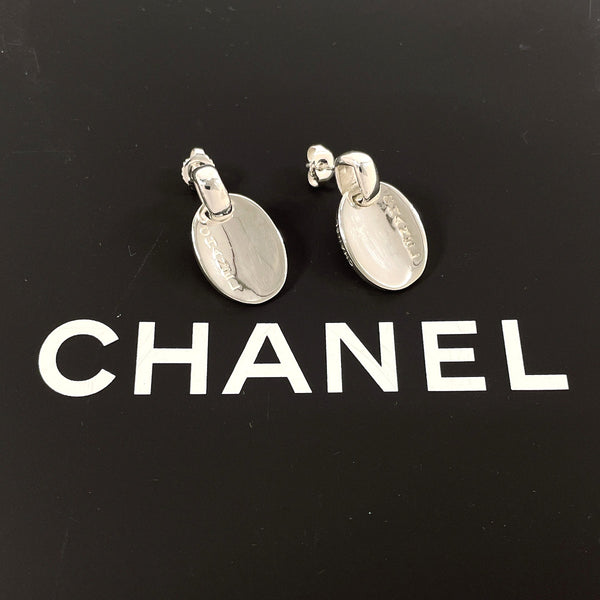 CHANEL earring oval with logo Silver925 Silver Women Second hand