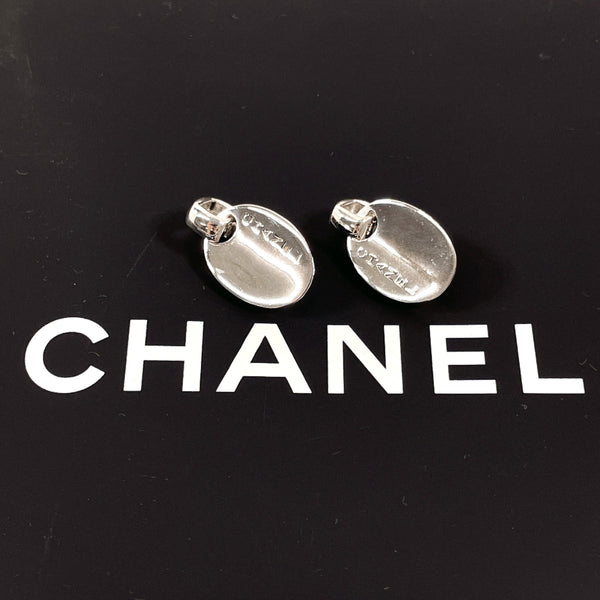 CHANEL earring oval with logo Silver925 Silver Women Used