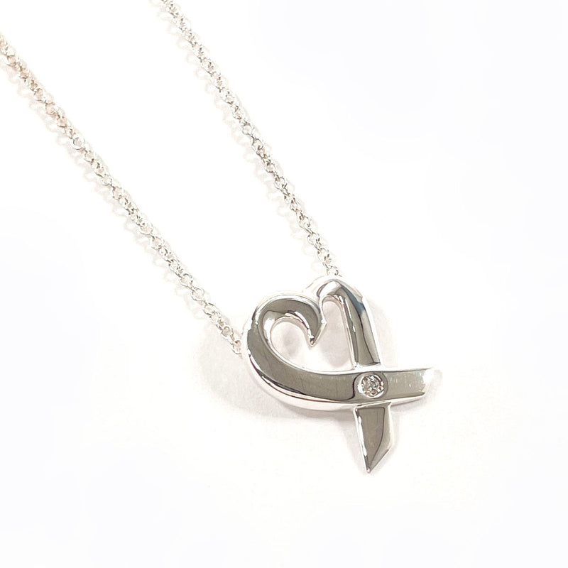 TIFFANY&Co. Necklace Rubbing Heart 1P Diamond Paloma Picasso Silver925/diamond Silver Women Second hand