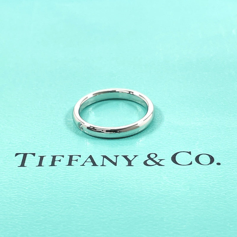 TIFFANY&Co. Ring Stacking band ring Elsa Peretti Pt950Platinum/diamond #11.5(JP Size) Silver Women Used