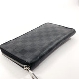 LOUIS VUITTON purse N63077 Zippy Organizer Damier Grafitto Canvas Black mens Used