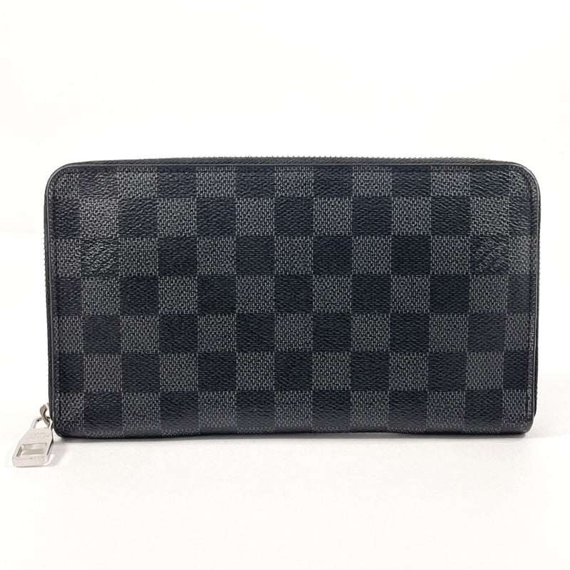 LOUIS VUITTON purse N63077 Zippy Organizer Damier Grafitto Canvas Black mens Used