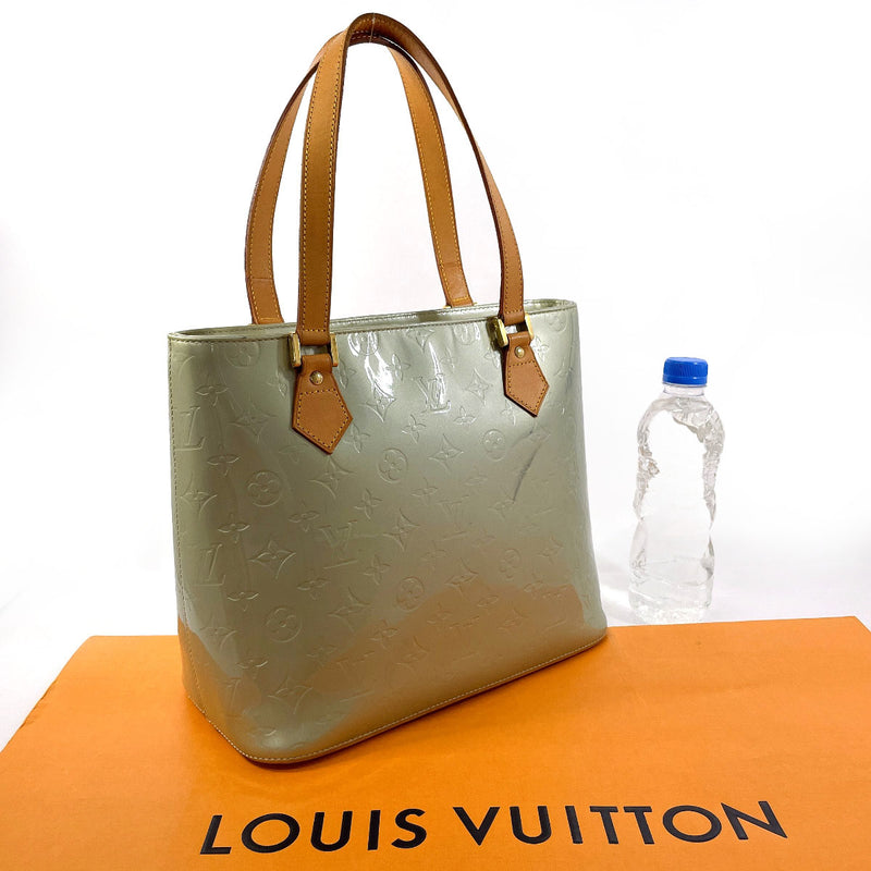 LOUIS VUITTON Tote Bag M91053 Houston Monogram Vernis Silver Silver Women Used