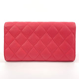 CHANEL purse Matelasse lambskin Red Women Used