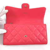 CHANEL purse Matelasse lambskin Red Women Used