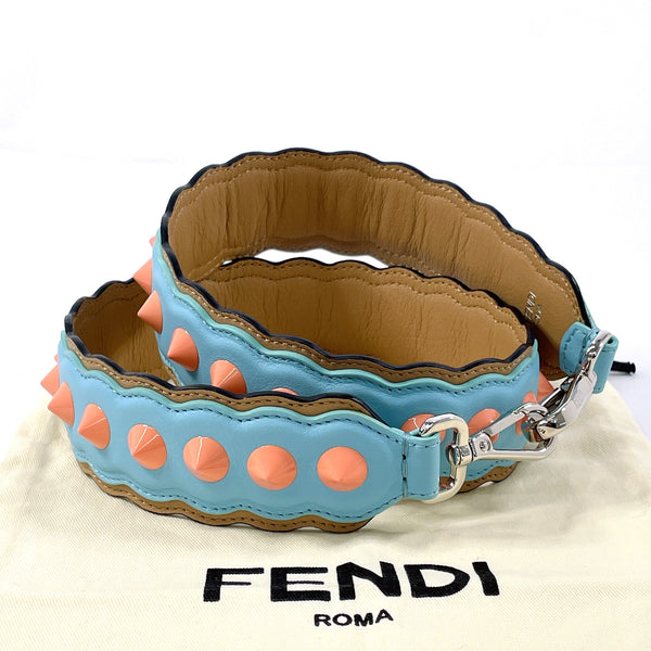 FENDI Shoulder strap Strap you leather blue blue Women Used