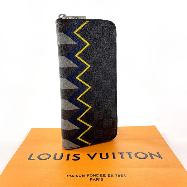 LOUIS VUITTON purse N61253 Zippy Wallet Vertical Color column damier graphite Black mens Used