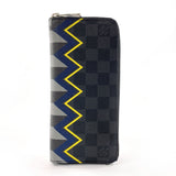 LOUIS VUITTON purse N61253 Zippy Wallet Vertical Color column Damier Grafitto Canvas Black mens Used