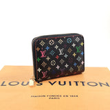 LOUIS VUITTON coin purse M93740 zip around purse Monogram multicolor Black Black Women Used