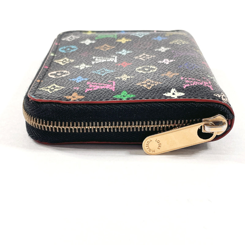 LOUIS VUITTON coin purse M93740 zip around purse Monogram multicolor Black Black Women Used