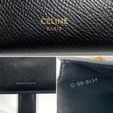 CELINE wallet Medium strap wallet leather Black Women Used