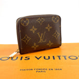 LOUIS VUITTON coin purse M60067 zip around purse Monogram canvas Brown unisex Used