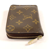 LOUIS VUITTON coin purse M60067 zip around purse Monogram canvas Brown unisex Used