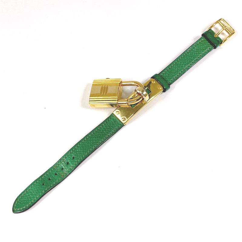 HERMES Watches Kelly watch Gold Plated/Courchevel gold gold 〇UCarved seal Women Used