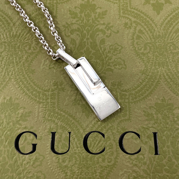 GUCCI Necklace plate Silver925 Silver unisex Used