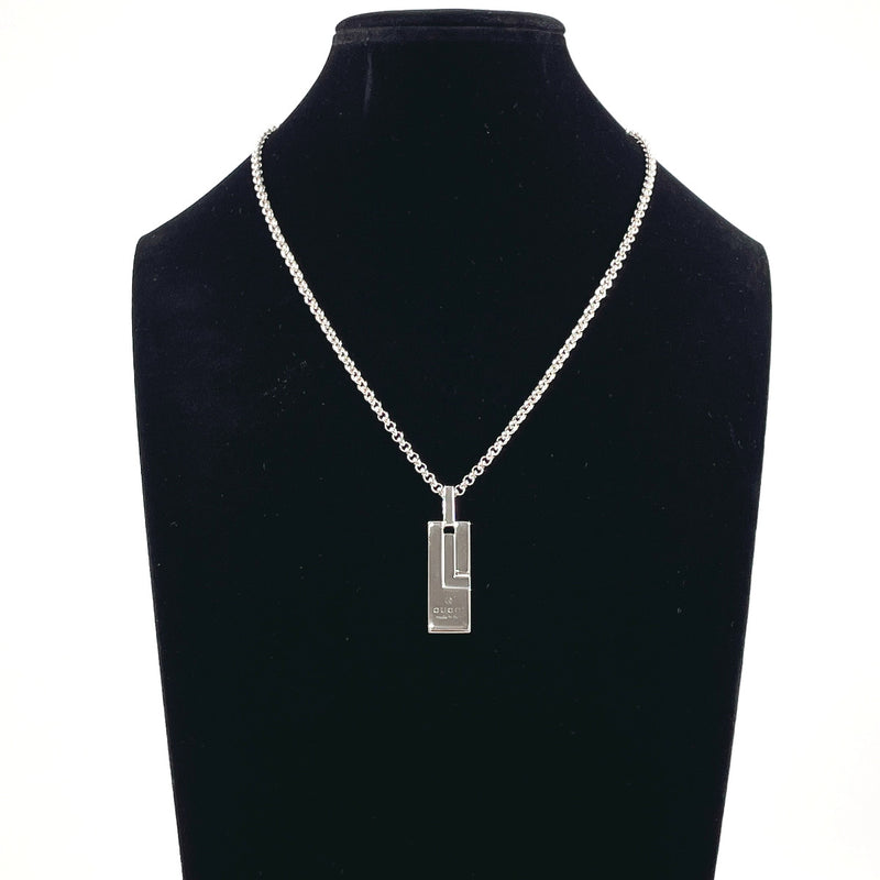 アクセサリー GUCCI SV925 Logo plate Necklace GUCCI Heart Plate Logo Tag Sterling Silver 925 Pendant