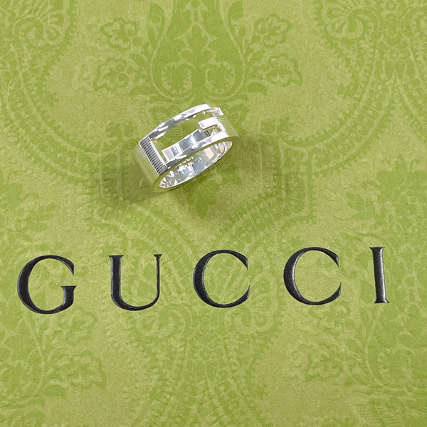 GUCCI Ring Branded Cutout G Silver925 #US 4 3/4 Silver Women Second hand