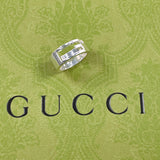 GUCCI Ring Branded Cutout G Sterling Silver 925 US Size 4.75 Women Accessory