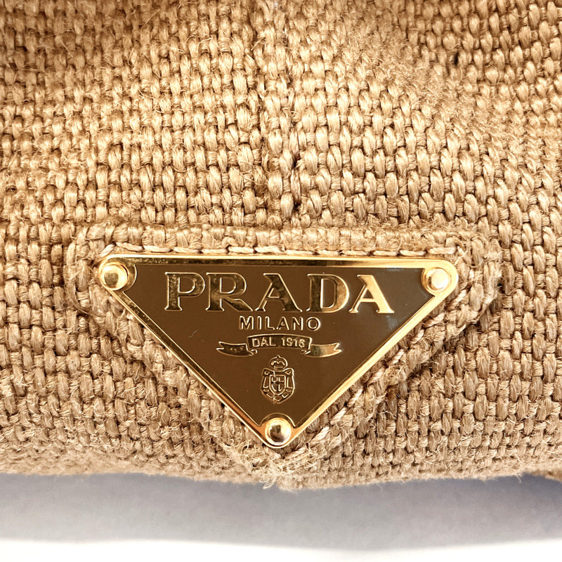 PRADA Tote Bag B1872B Canapa L canvas Brown Brown Women Used