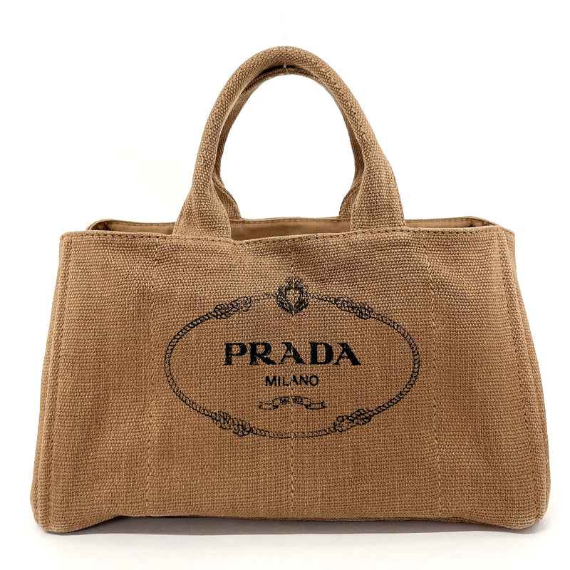 PRADA Tote Bag B1872B Canapa L canvas Brown Brown Women Used