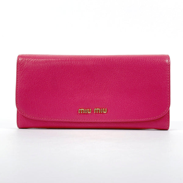 MIU MIU purse leather pink Women Used