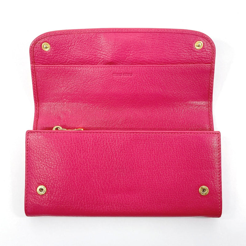 MIU MIU purse leather pink Women Used