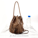 J&M Davidson Handbag leather Brown Women Used