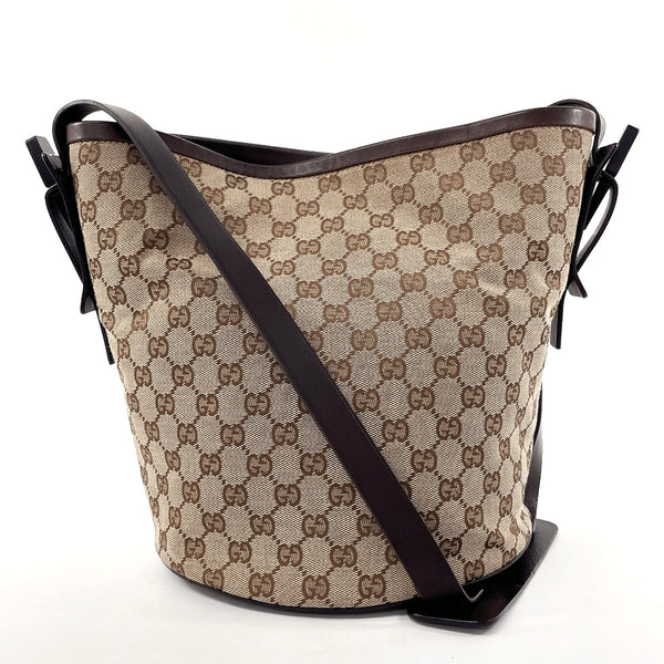 GUCCI Shoulder Bag 106240 GG canvas/leather Brown Women Used