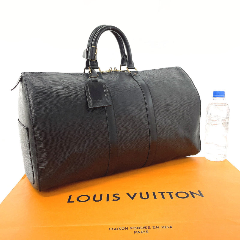 LOUIS VUITTON Boston bag M59152 Keepall 45 Epi Leather Black Black unisex Used