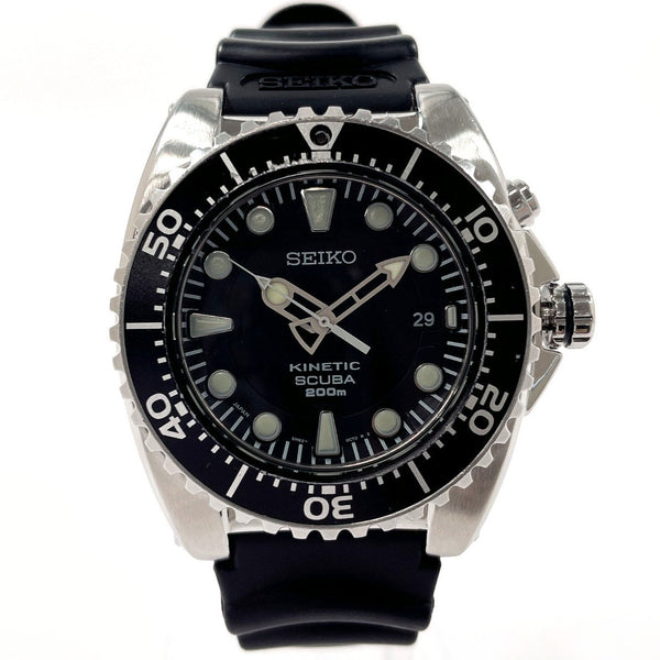 SEIKO Watches 5M62-0BLO Kinetic Scuba 200m Stainless Steel/rubber Black Black mens Second hand