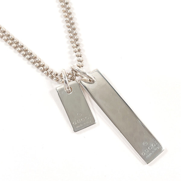 GUCCI Necklace plate Double chain Silver925 Silver unisex Second hand