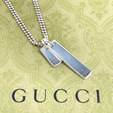 GUCCI Necklace plate Double chain Silver925 Silver unisex Used