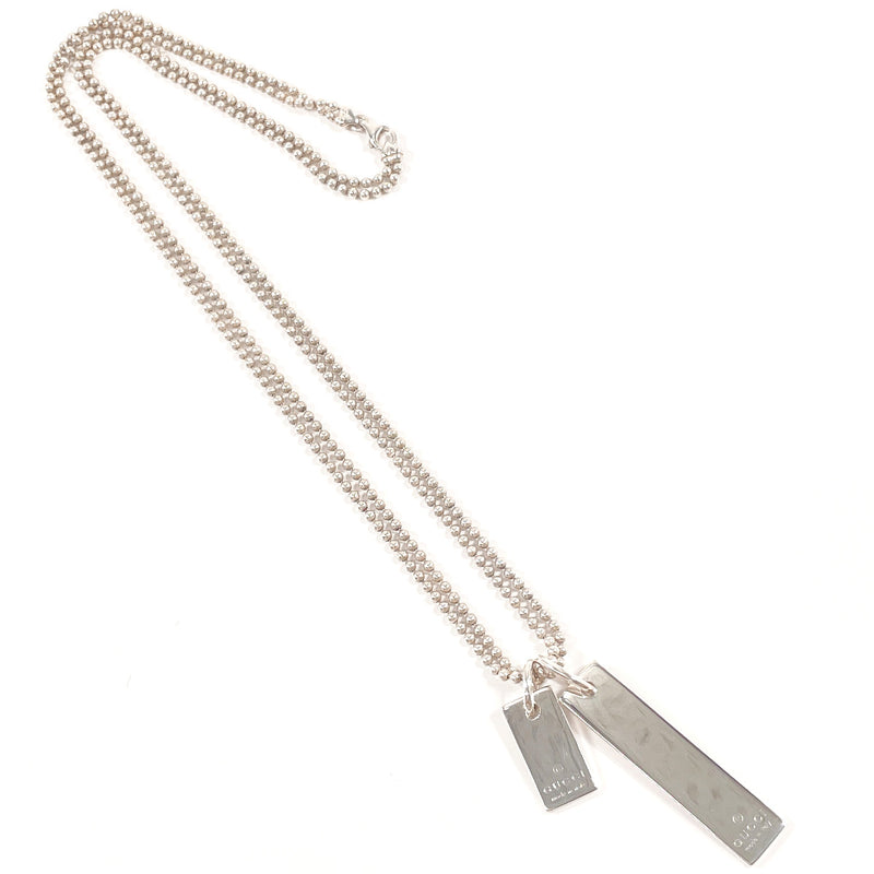 GUCCI Necklace plate Double chain Silver925 Silver unisex Second hand