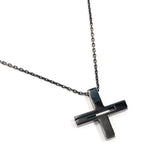 GUCCI Necklace Cutout G cloth Silver925 Black unisex Second hand