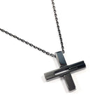 GUCCI Necklace Cutout G cloth Silver925 Black unisex Second hand