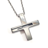 GUCCI Necklace Cross Cutout G Black rhodium plating Silver925 Black unisex Used