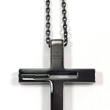 GUCCI Necklace Cutout G cloth Silver925 Black unisex Second hand