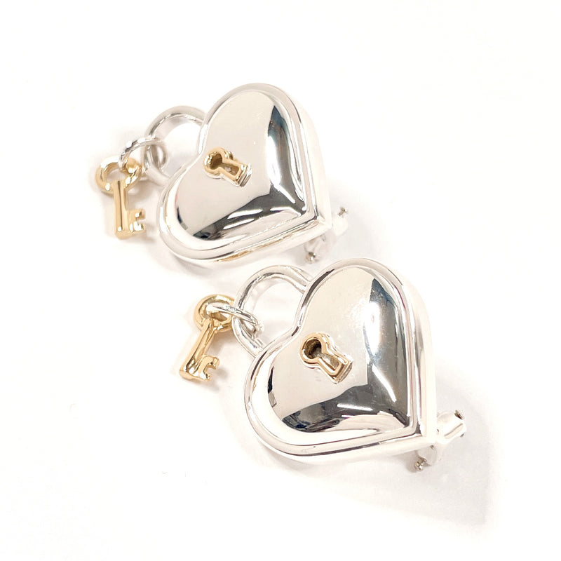 TIFFANY&Co. Earring Heart lock Silver925/K18 Gold Silver Silver Women Used