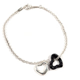 TIFFANY&Co. bracelet Open heart Elsa Peretti Silver925/Black Jade Silver Silver Women Used