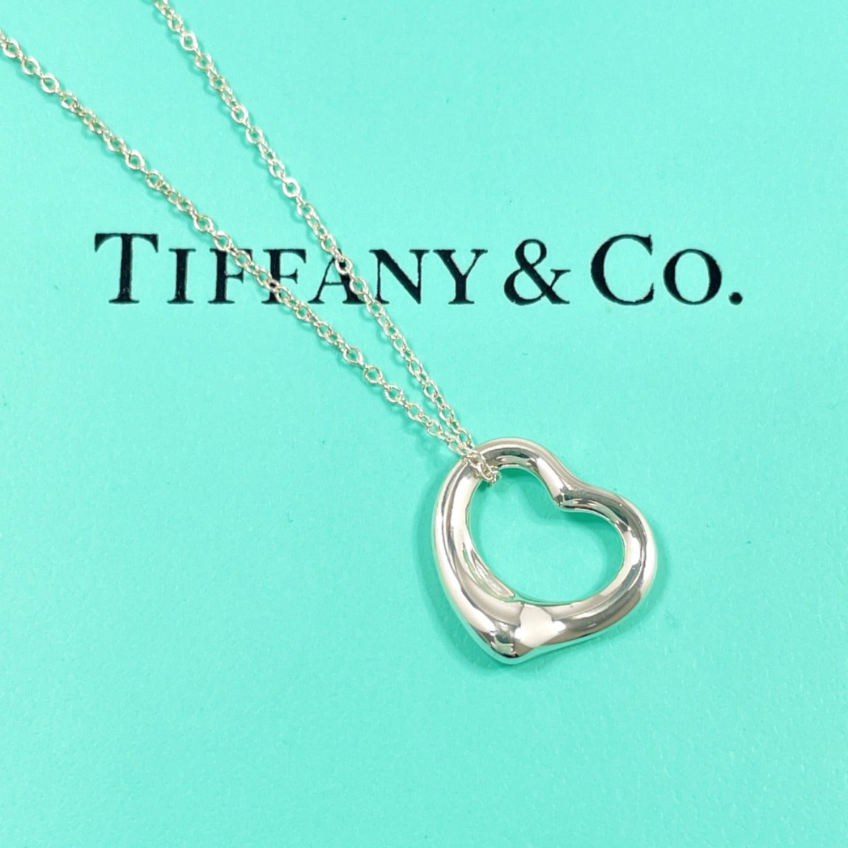 TIFFANY&Co. Necklace Open heart Elsa Peretti Silver925 Silver